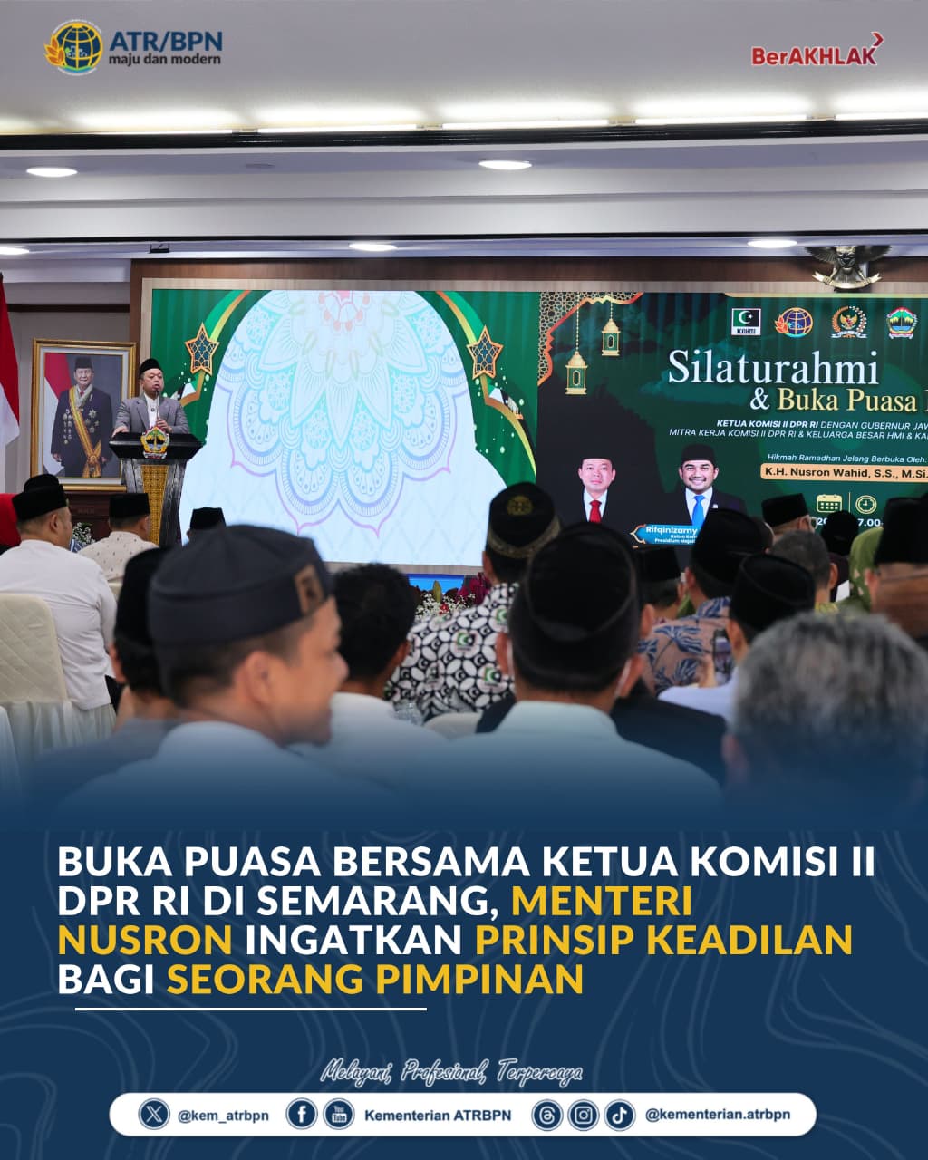 Nusron Wahid berpidato tekankan prinsip keadilan bagi seorang pemimpin
