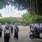 Gedung SMPN 1 Kras Kabupaten Kediri tempat sejumlah siswa dilaporkan mengalami keluhan kesehatan.