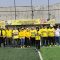 Aksi pemain muda saat bertanding dalam turnamen Bahlil Mini Soccer U-17 Zona Kediri menuju babak final di Surabaya